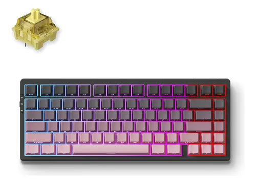 Teclado Mecanico Gamer Tri-mode Mchose G75 Pro Negro Rosa Negro Rosa Mcg7517 Inglés Us